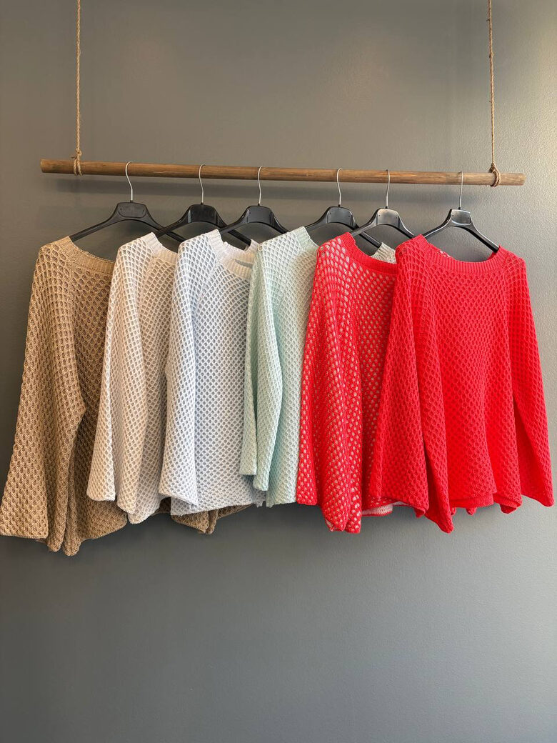 Džemperis kokvilnas ar garām piedurknēm 